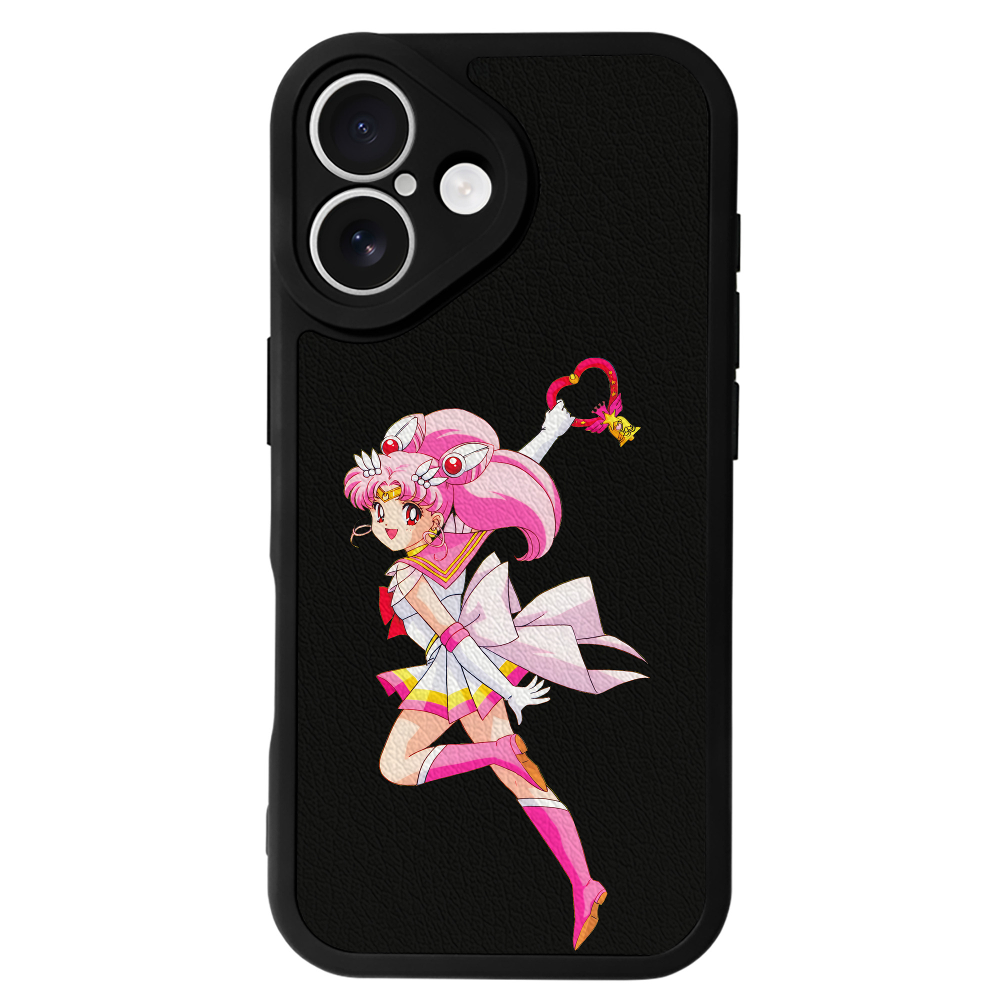 （画像用） 美少女戦士セーラームーン ちびうさ Sailor Moon Chibiusa Tsukino Usagi Small Lady Serenity 【iPhone 16シリーズ対応】シリコンスマホケース（レザー調） 材質：シリコン
